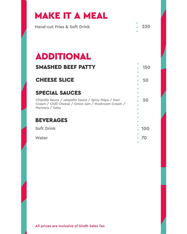 Joy's menu