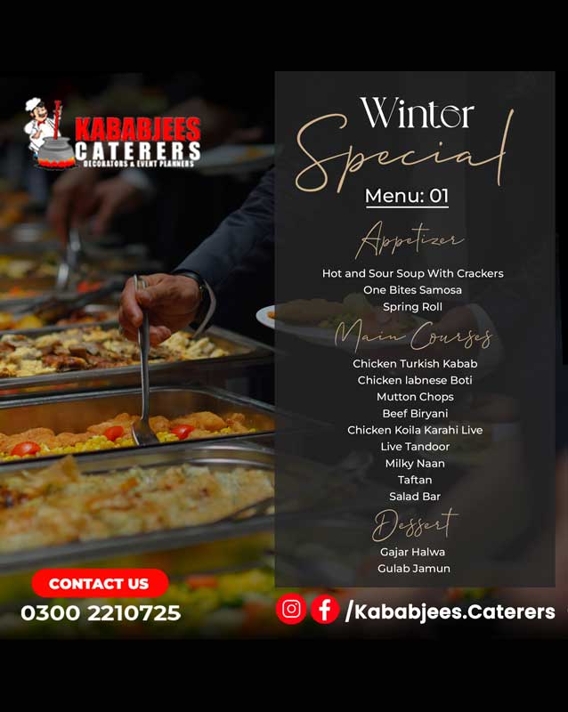 Kababjees Caterers menu