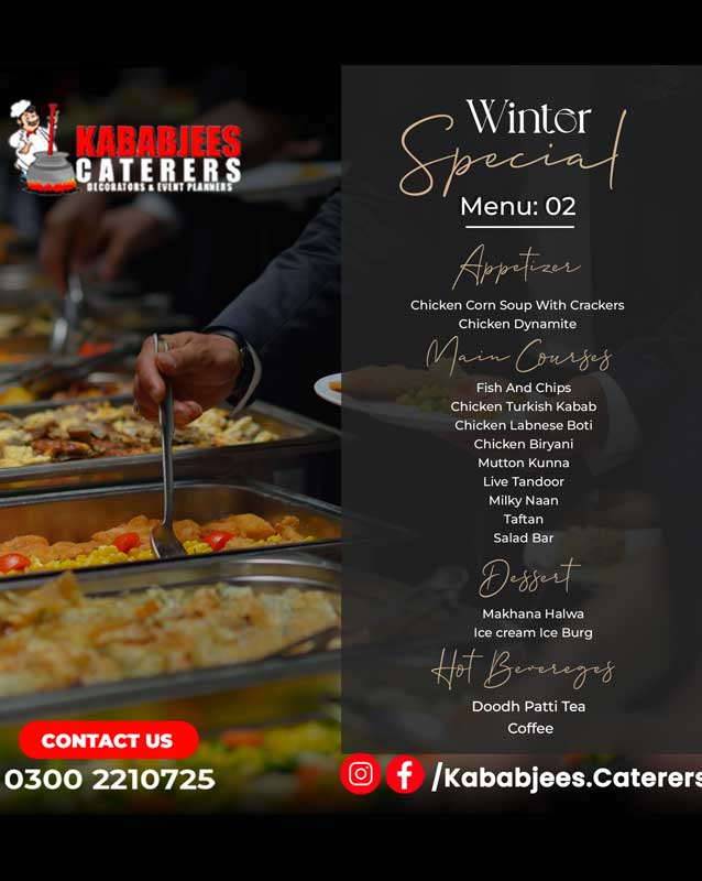Kababjees Caterers menu