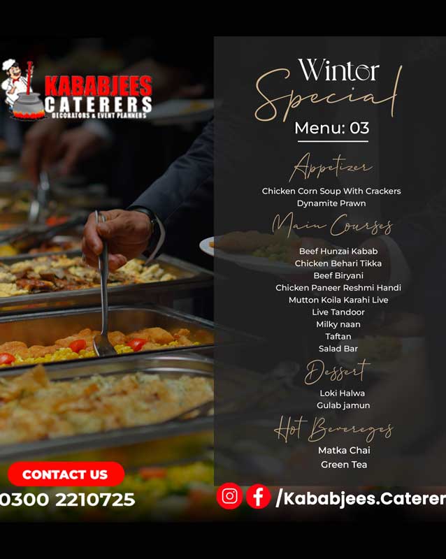 Kababjees Caterers menu