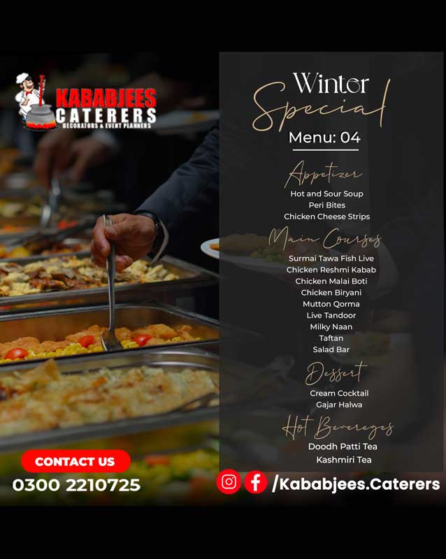 Kababjees Caterers menu