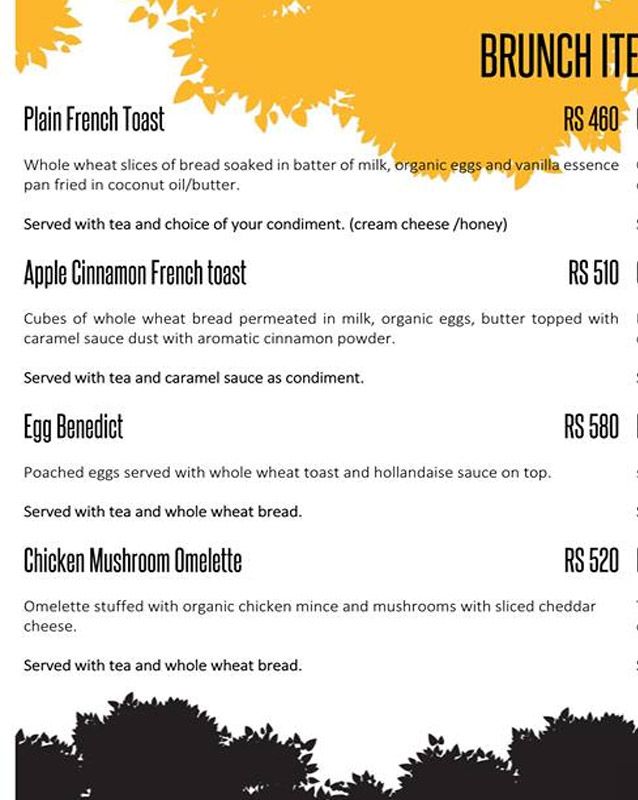 Kafe Calorie menu
