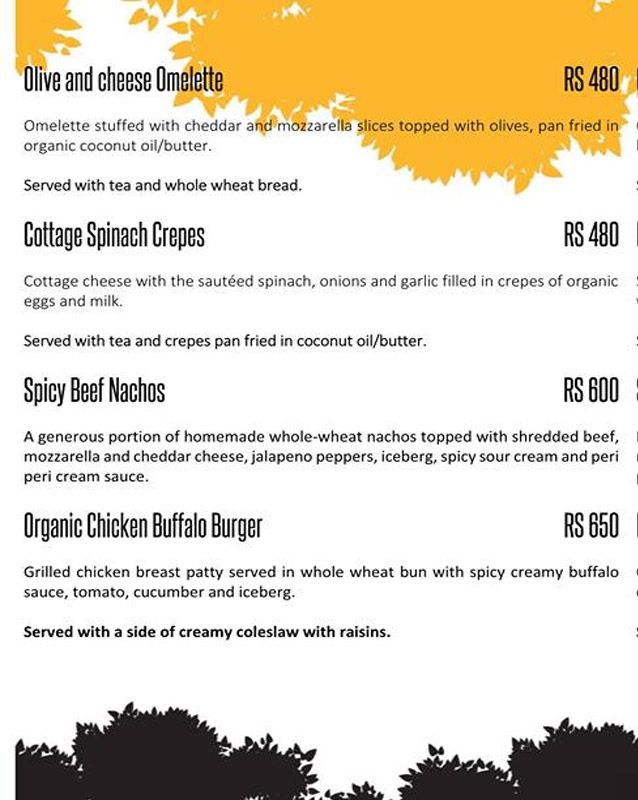 Kafe Calorie menu