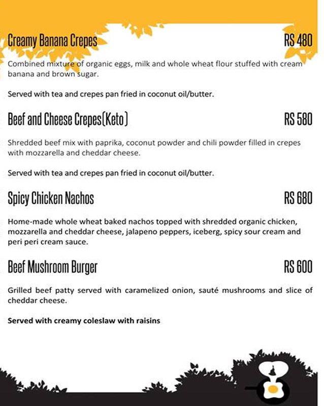 Kafe Calorie menu