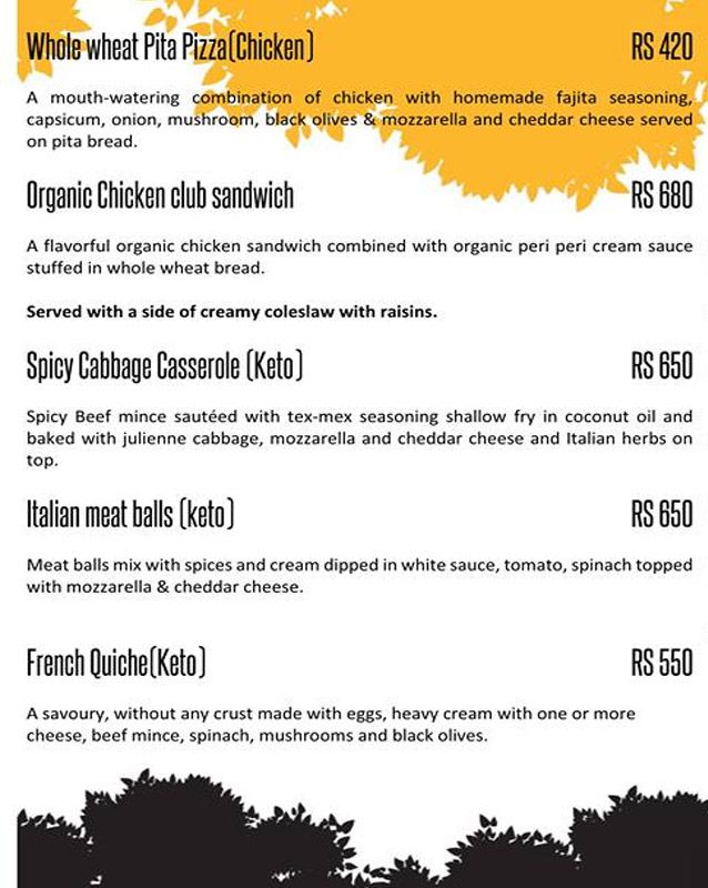 Kafe Calorie menu