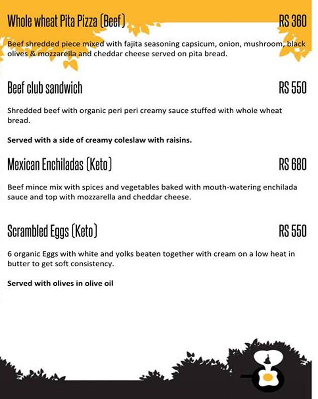 Kafe Calorie menu