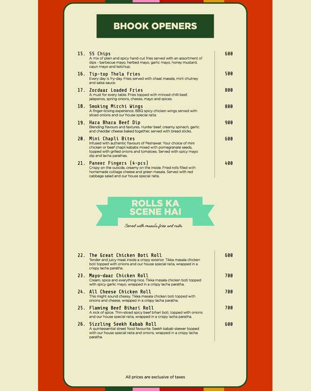 Kanteen menu
