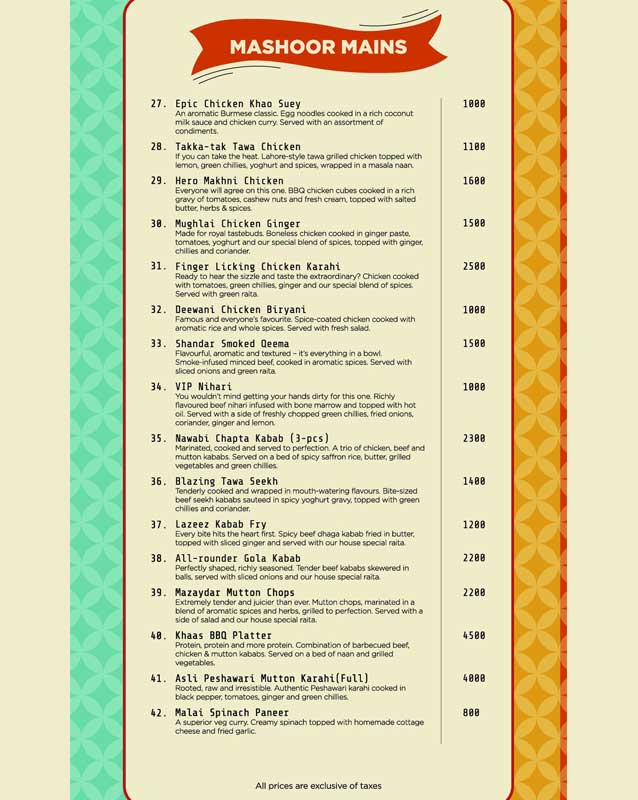 Kanteen menu