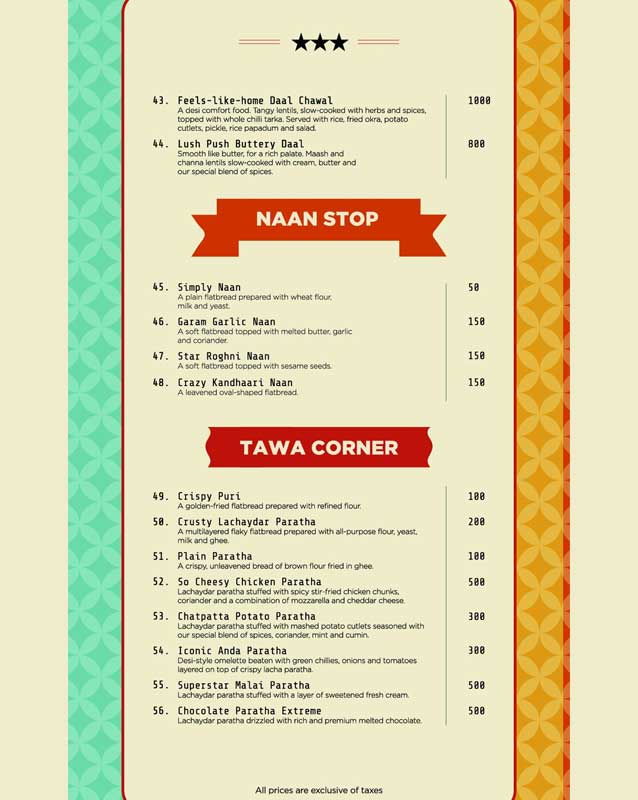 Kanteen menu