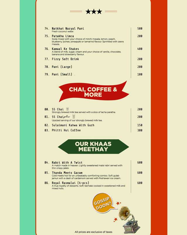 Kanteen menu