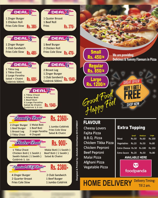 Karachi Food Junction menu