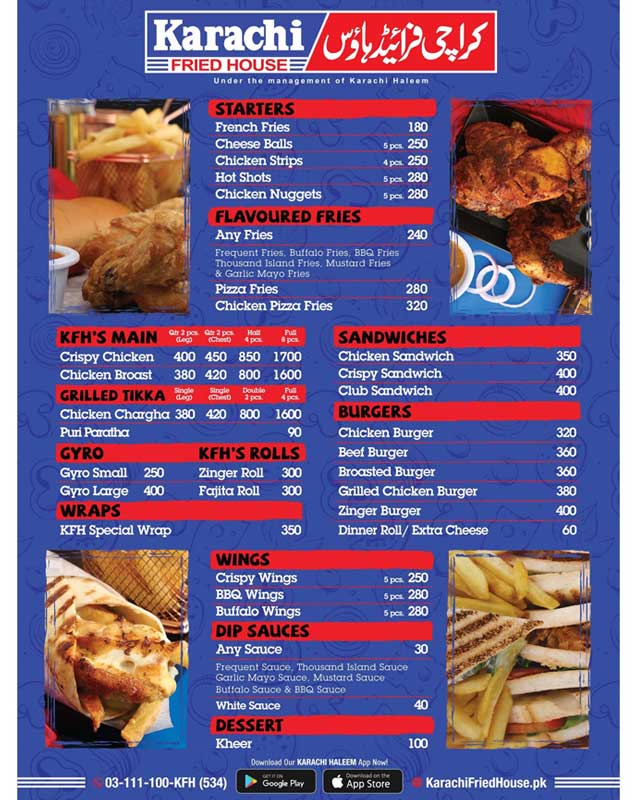 Karachi Fried House menu