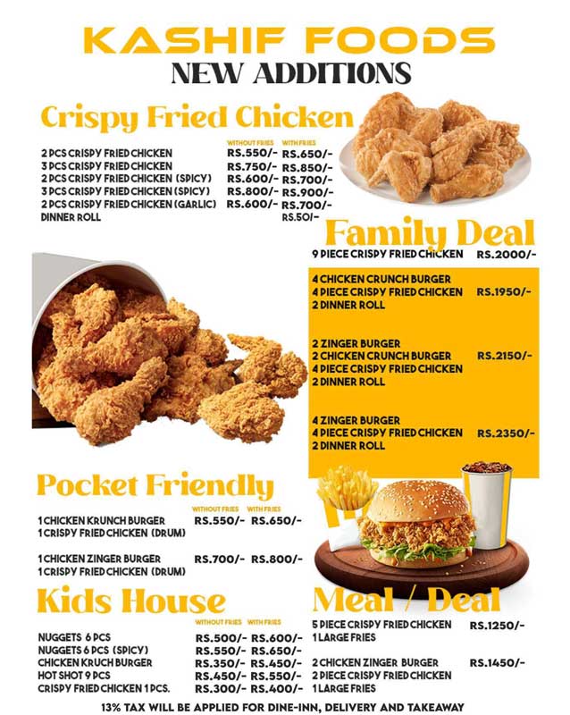 Kashif Foods menu