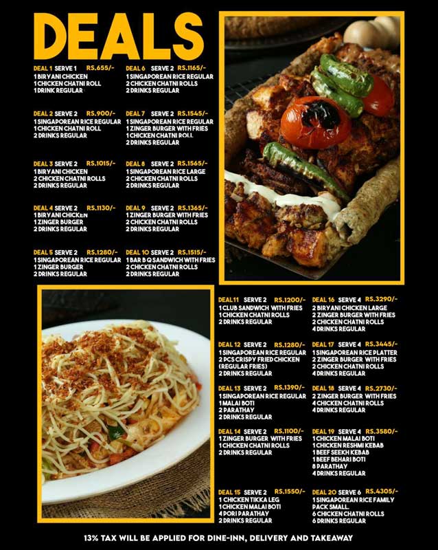 Kashif Foods menu