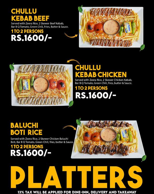 Kashif Foods menu