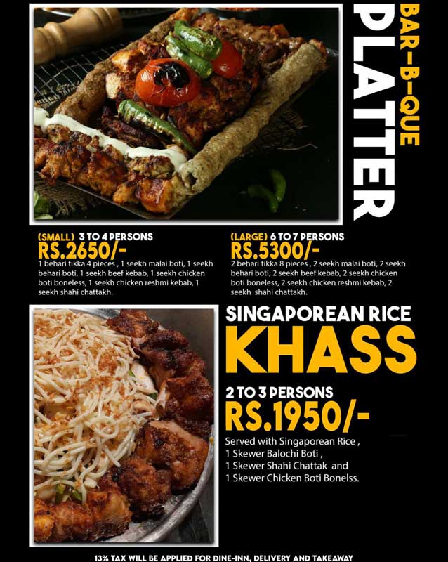 Kashif Foods menu