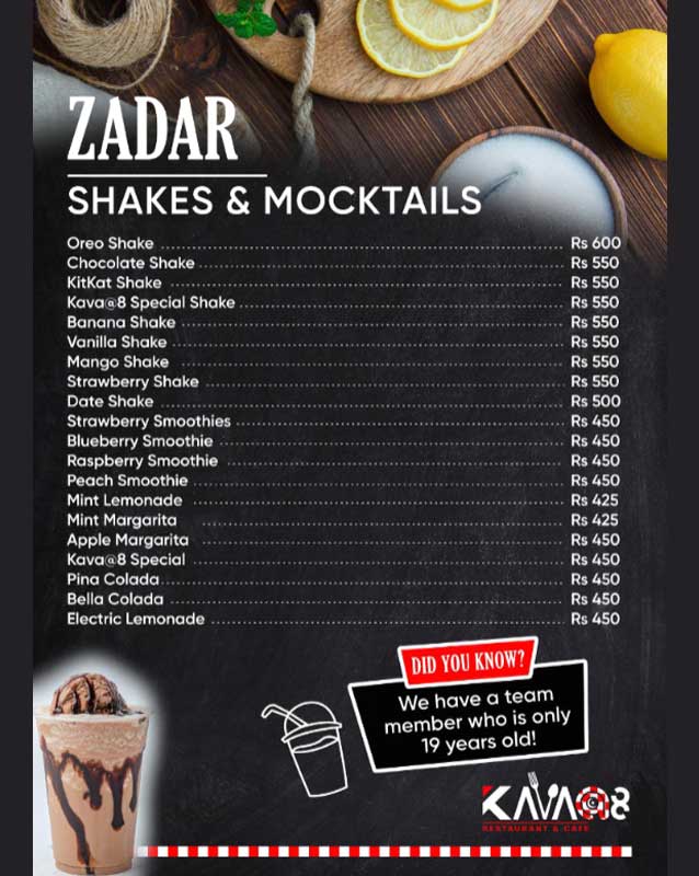 KAVAat8 menu