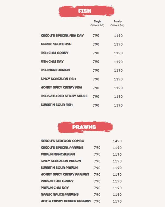 Kekou menu