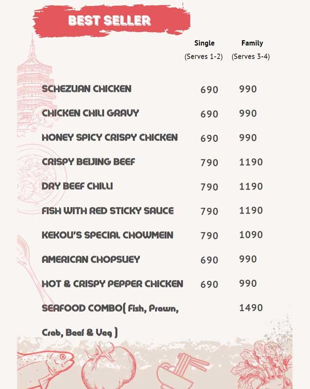 Kekou menu