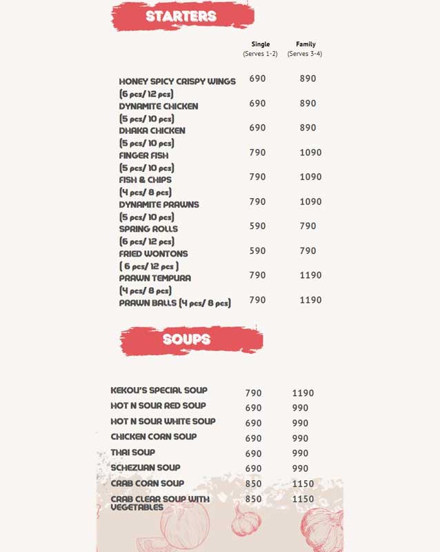 Kekou menu