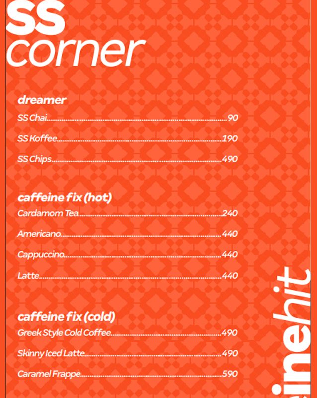 Khaadi Kafe menu