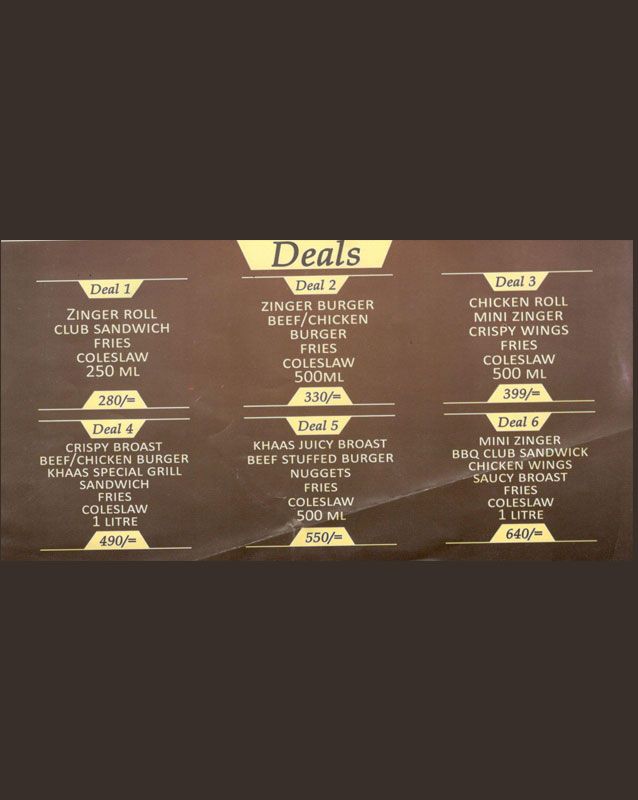 Khaas Caterers menu