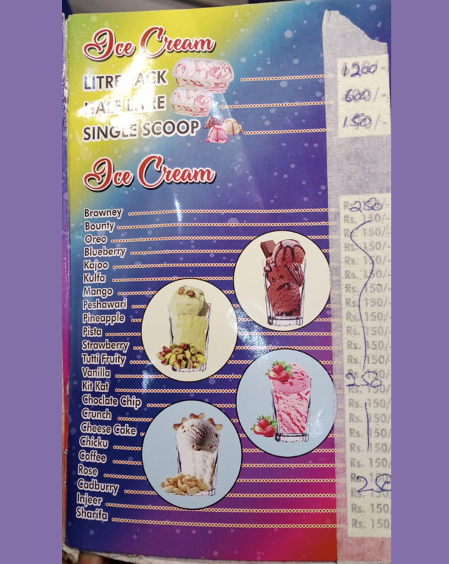 Khalid Ice Cream & B.B.Q menu