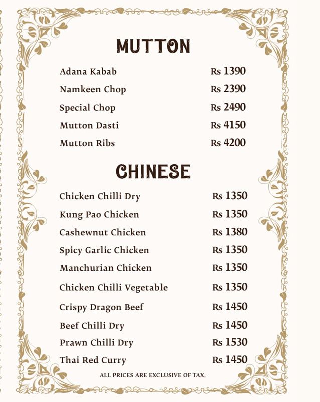 Khansaab menu