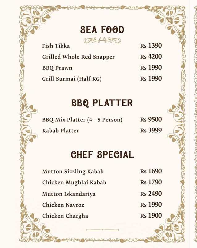 Khansaab menu