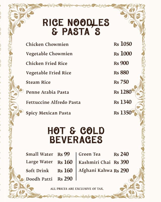 Khansaab menu