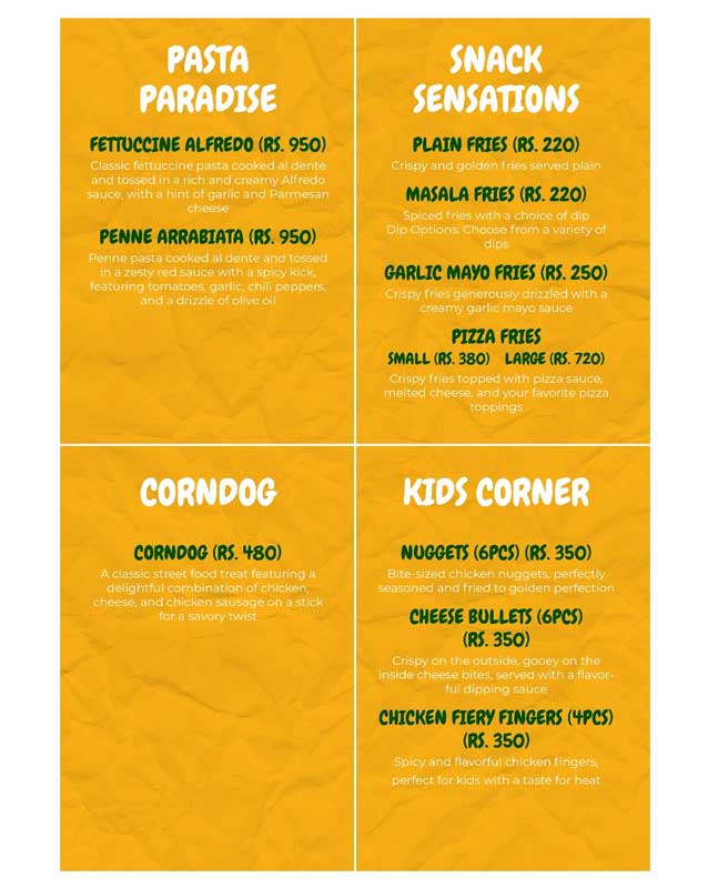 Khao Galli menu