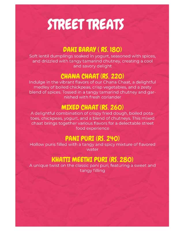 Khao Galli menu