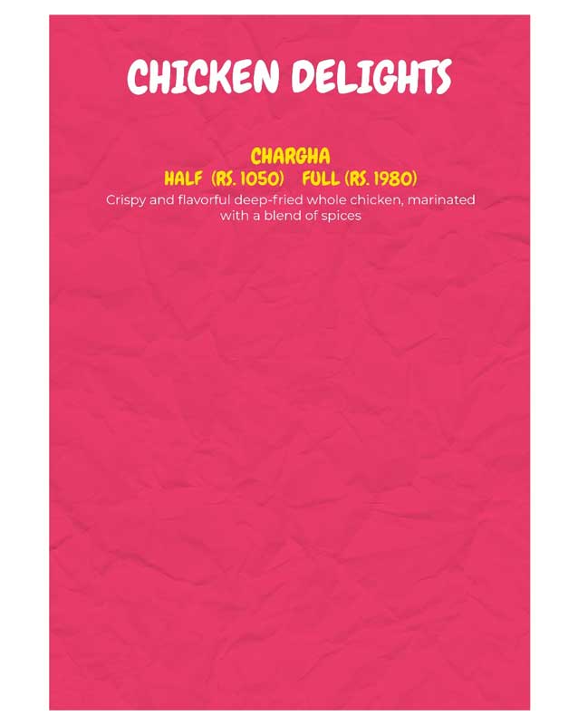 Khao Galli menu