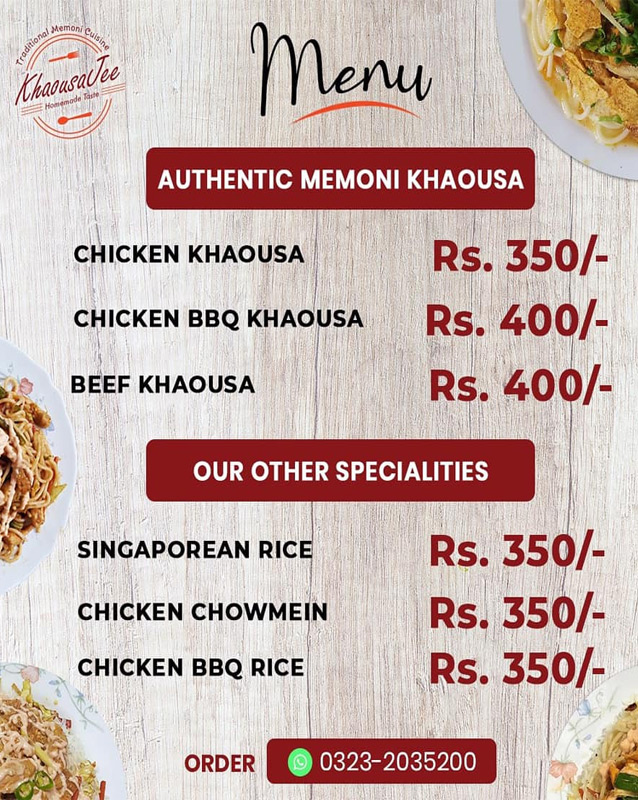 KhaousaJee menu