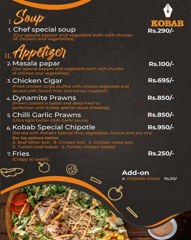 Kobab menu