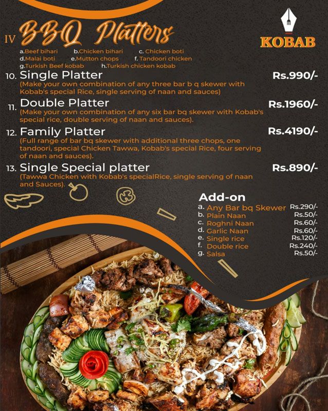 Kobab menu