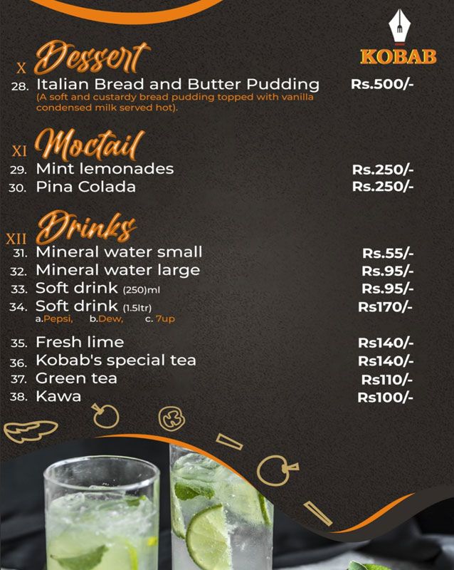 Kobab menu