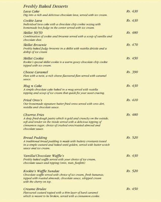 Kookie menu