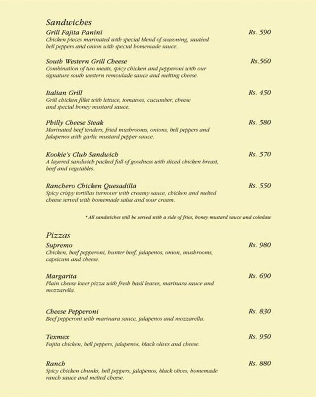 Kookie menu
