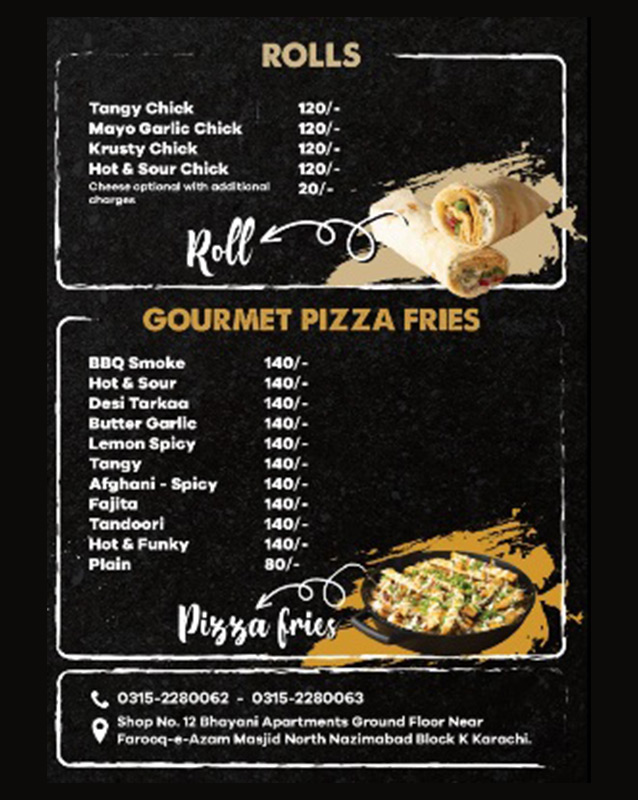 Krusty Krab menu
