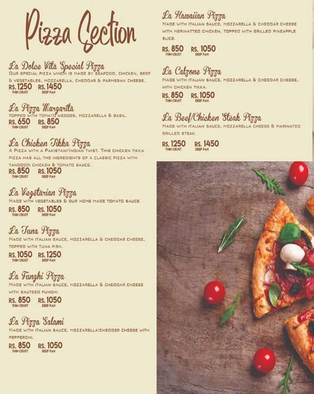La Dolce menu