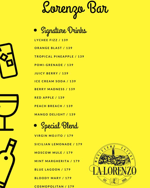 La Lorenzo menu