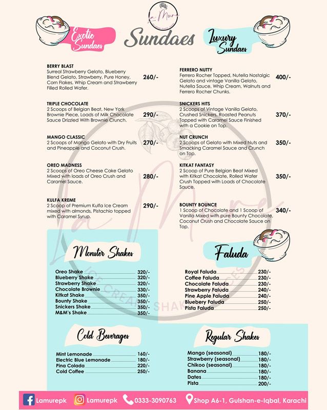 La Mure menu