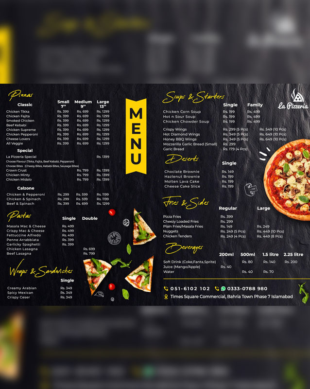 La Pizzeria  menu