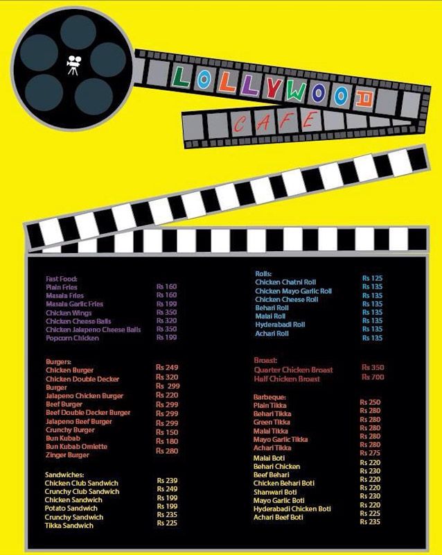 Lollywood Cafe menu