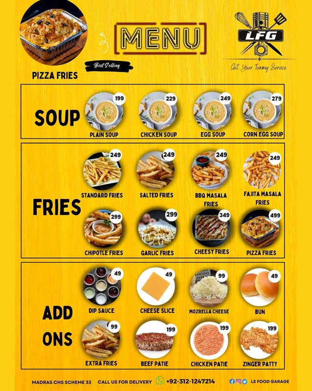 Lè Food Garage menu