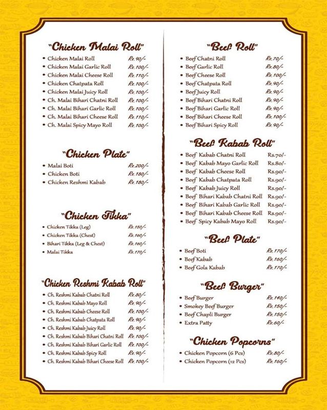 M's Cafe menu