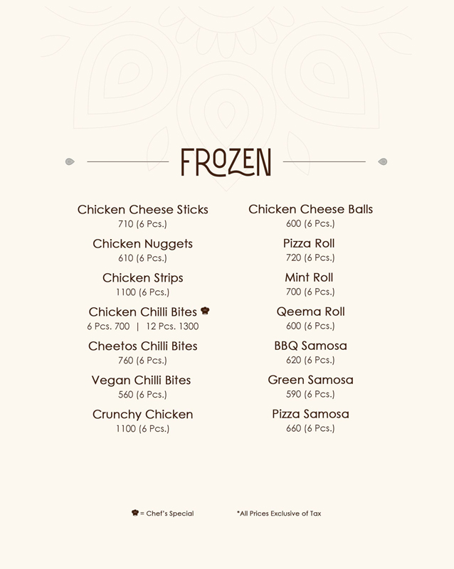 M's Eatery menu