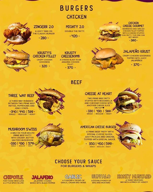 Magic Sauce menu