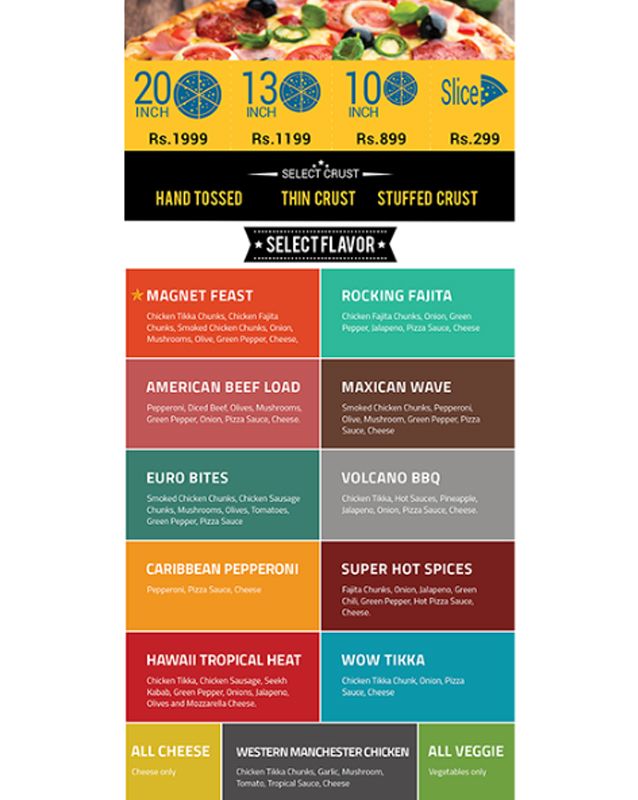 Magnet Pizza menu